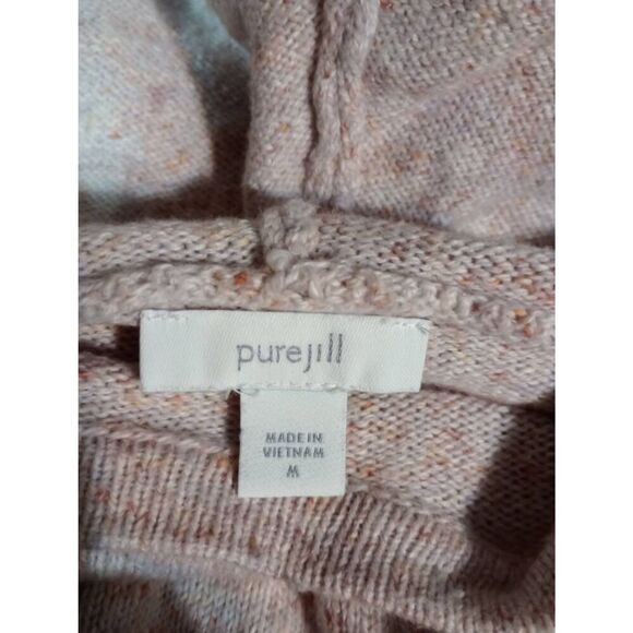 Pure Jill Sweater Ladies Medium Pink Hooded Pouch Pocket - Picture 5 of 7